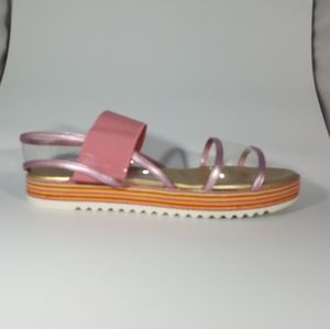 NR Rapisardi Pink Vinyl and Elastic Wedge